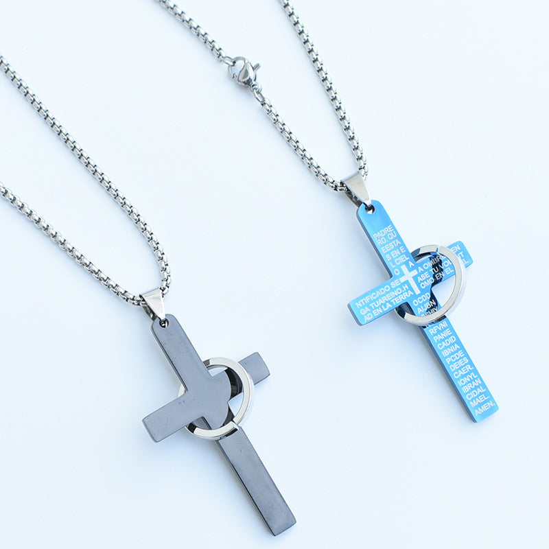 Wholesale Men' s stainless steel cross necklace